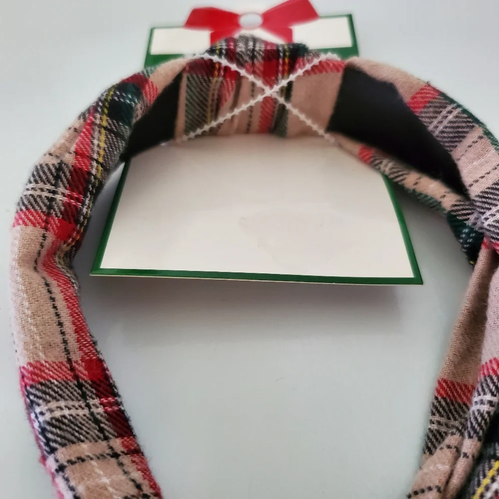Christmas holiday plaid head band